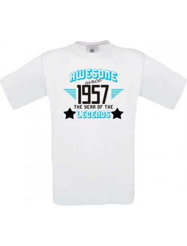 Unisex T-Shirt Awesome since 1957 the Year of the Legends, weiss, Größe L