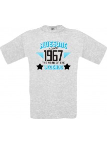 Unisex T-Shirt Awesome since 1967 the Year of the Legends, ash, Größe L