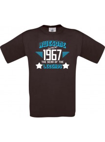 Unisex T-Shirt Awesome since 1967 the Year of the Legends, braun, Größe L