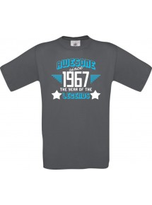 Unisex T-Shirt Awesome since 1967 the Year of the Legends, grau, Größe L
