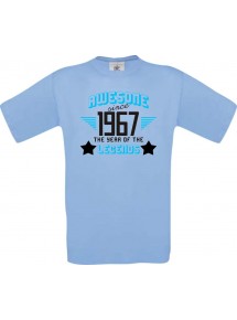 Unisex T-Shirt Awesome since 1967 the Year of the Legends, hellblau, Größe L