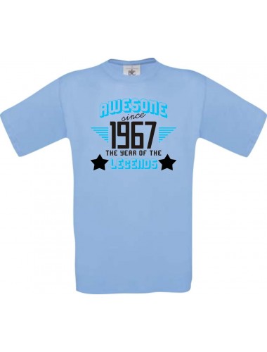 Unisex T-Shirt Awesome since 1967 the Year of the Legends, hellblau, Größe L
