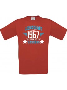 Unisex T-Shirt Awesome since 1967 the Year of the Legends, rot, Größe L