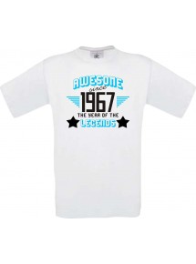 Unisex T-Shirt Awesome since 1967 the Year of the Legends, weiss, Größe L
