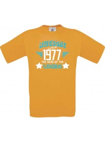 Unisex T-Shirt Awesome since 1977 the Year of the Legends, orange, Größe L