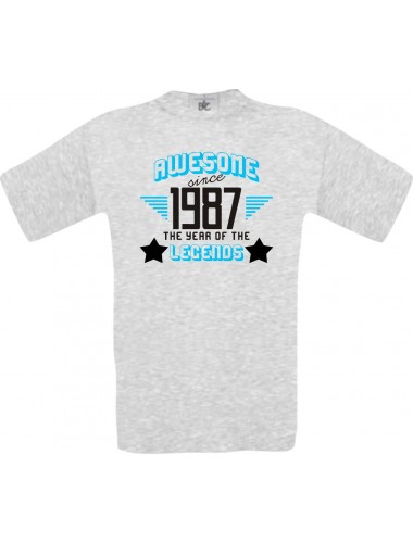 Unisex T-Shirt Awesome since 1987 the Year of the Legends, ash, Größe L
