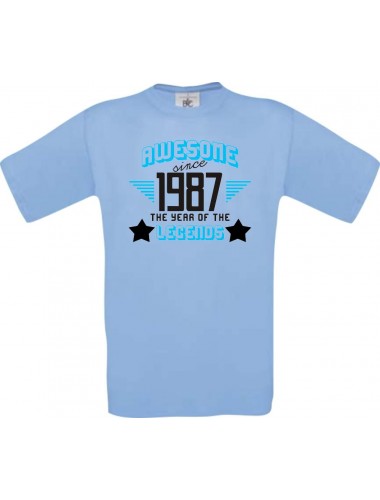 Unisex T-Shirt Awesome since 1987 the Year of the Legends, hellblau, Größe L
