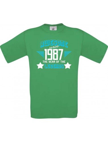 Unisex T-Shirt Awesome since 1987 the Year of the Legends, kelly, Größe L