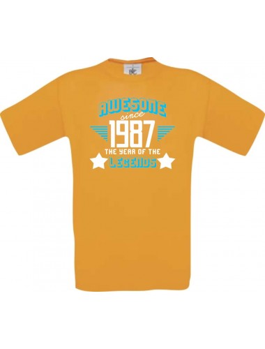 Unisex T-Shirt Awesome since 1987 the Year of the Legends, orange, Größe L