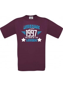 Unisex T-Shirt Awesome since 1997 the Year of the Legends, burgundy, Größe L
