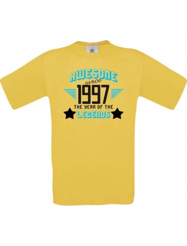 Unisex T-Shirt Awesome since 1997 the Year of the Legends, gelb, Größe L