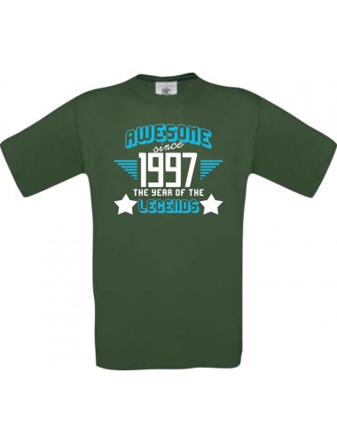 Unisex T-Shirt Awesome since 1997 the Year of the Legends, grün, Größe L
