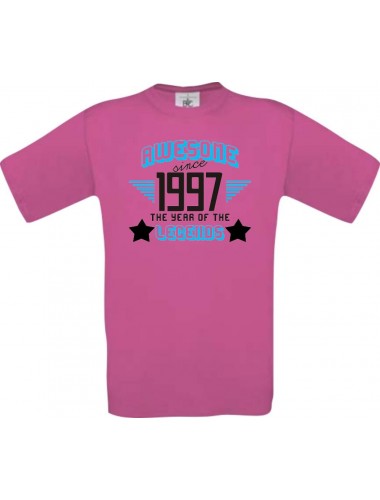 Unisex T-Shirt Awesome since 1997 the Year of the Legends, pink, Größe L