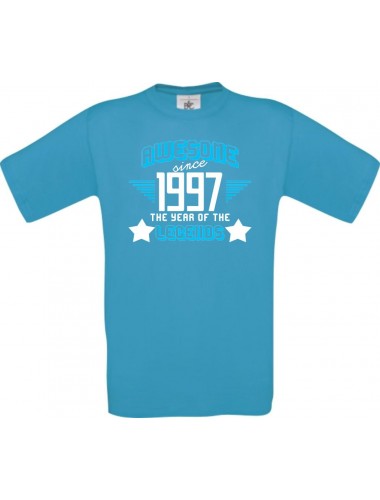 Unisex T-Shirt Awesome since 1997 the Year of the Legends, türkis, Größe L