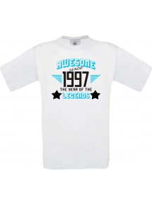 Unisex T-Shirt Awesome since 1997 the Year of the Legends, weiss, Größe L