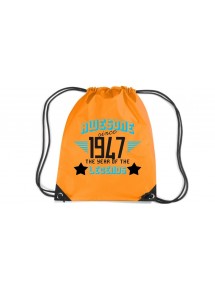 Premium Gymsac Awesome since 1947 the Year of the Legends, fluorescentorange