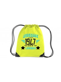 Premium Gymsac Awesome since 1947 the Year of the Legends, fluorescentyellow