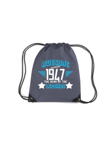 Premium Gymsac Awesome since 1947 the Year of the Legends, graphite