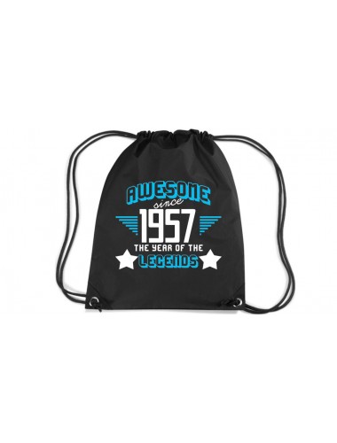 Premium Gymsac Awesome since 1957 the Year of the Legends, black