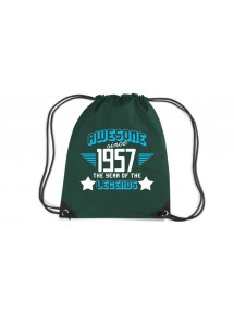 Premium Gymsac Awesome since 1957 the Year of the Legends, bottlegreen