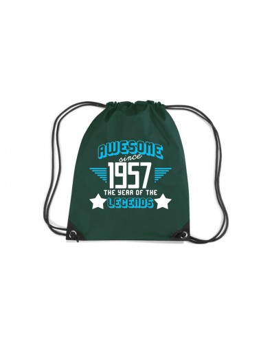 Premium Gymsac Awesome since 1957 the Year of the Legends, bottlegreen
