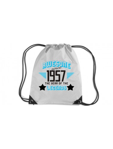 Premium Gymsac Awesome since 1957 the Year of the Legends, silver