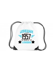 Premium Gymsac Awesome since 1957 the Year of the Legends, white