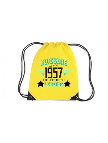 Premium Gymsac Awesome since 1957 the Year of the Legends, yellow