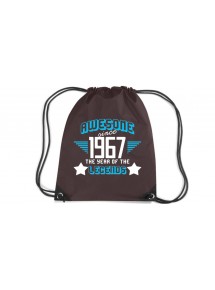 Premium Gymsac Awesome since 1967 the Year of the Legends, chocolate