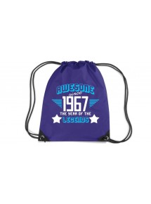 Premium Gymsac Awesome since 1967 the Year of the Legends, purple