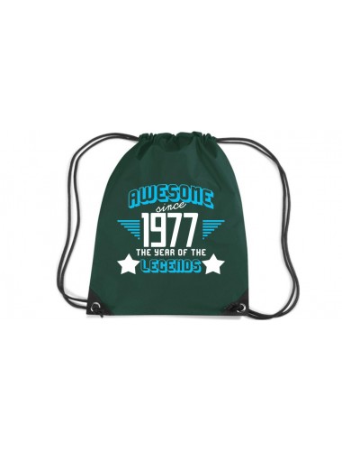 Premium Gymsac Awesome since 1977 the Year of the Legends, bottlegreen
