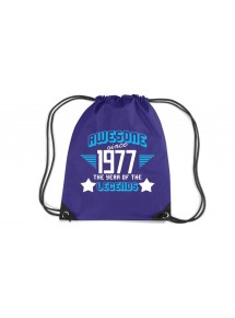 Premium Gymsac Awesome since 1977 the Year of the Legends, purple
