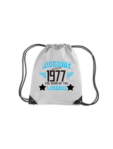 Premium Gymsac Awesome since 1977 the Year of the Legends, silver