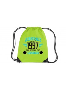 Premium Gymsac Awesome since 1997 the Year of the Legends, limegreen