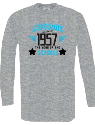 Longshirt Awesome since 1957 the Year of the Legends sportsgrey, Größe L
