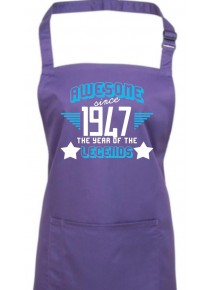 Kochschürze Awesome since 1947 the Year of the Legends, Farbe purple
