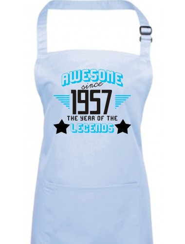Kochschürze Awesome since 1957 the Year of the Legends, Farbe lightblue