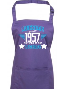 Kochschürze Awesome since 1957 the Year of the Legends, Farbe purple
