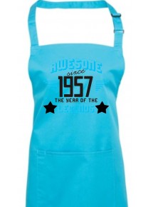 Kochschürze Awesome since 1957 the Year of the Legends, Farbe turquoise