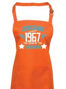 Kochschürze Awesome since 1967 the Year of the Legends, Farbe orange