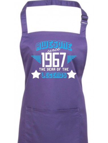 Kochschürze Awesome since 1967 the Year of the Legends, Farbe purple