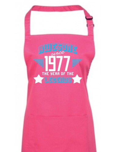 Kochschürze Awesome since 1977 the Year of the Legends, Farbe hotpink
