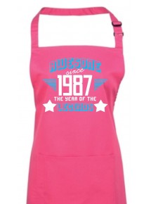Kochschürze Awesome since 1987 the Year of the Legends, Farbe hotpink