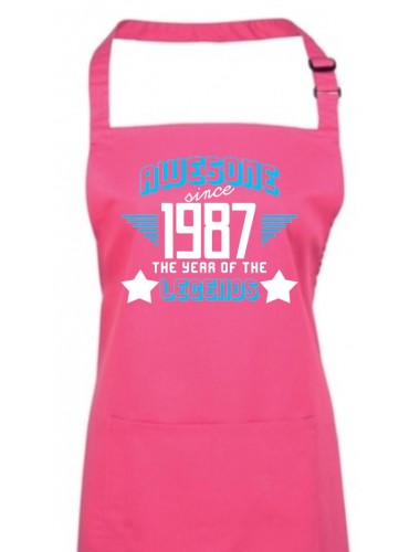 Kochschürze Awesome since 1987 the Year of the Legends, Farbe hotpink