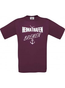 Männer-Shirt Heimathafen Bremen  kult, burgundy, Größe L