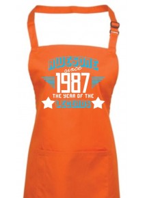 Kochschürze Awesome since 1987 the Year of the Legends, Farbe orange