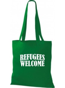 Stoffbeutell Refugees Welcome, Flüchtlinge willkommen, Bleiberecht  viele Farben