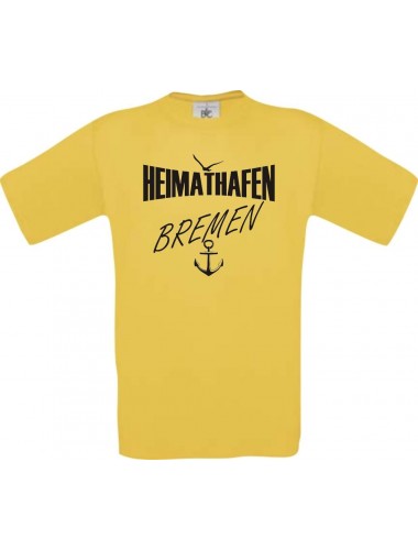 Männer-Shirt Heimathafen Bremen  kult, gelb, Größe L