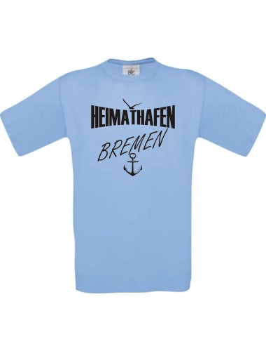 Männer-Shirt Heimathafen Bremen  kult, hellblau, Größe L