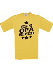 Männer-Shirt bester Opa der Welt, gelb, Größe L